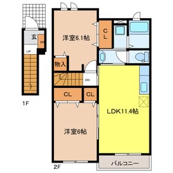 アムールＣの物件間取画像